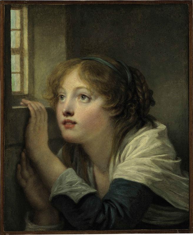 A YOUNG GIRL AT A WINDOW