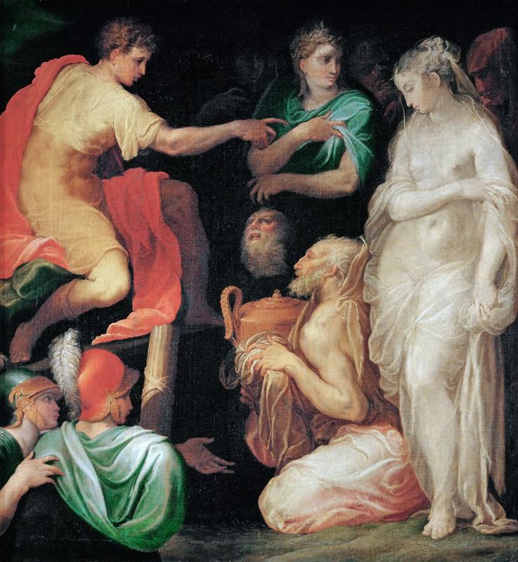 Abate, Nicolo del -- La continence de Scipio-The continence of Scipio. Canvas, 127, 6 x 115 cm