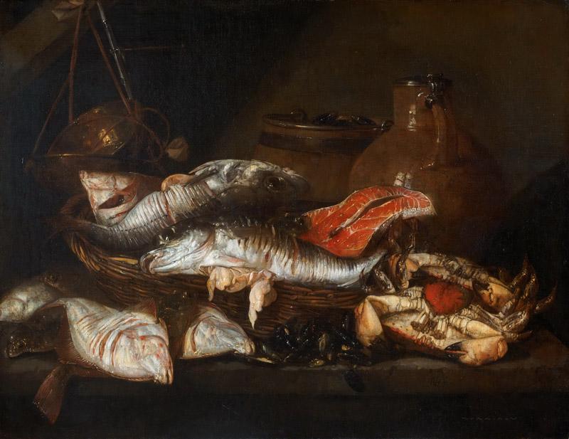 Abraham van Beyeren, Dutch (active The Hague, Leiden, Delft, and Alkmaar), 1620-21-1690 -- Still Life with Fish