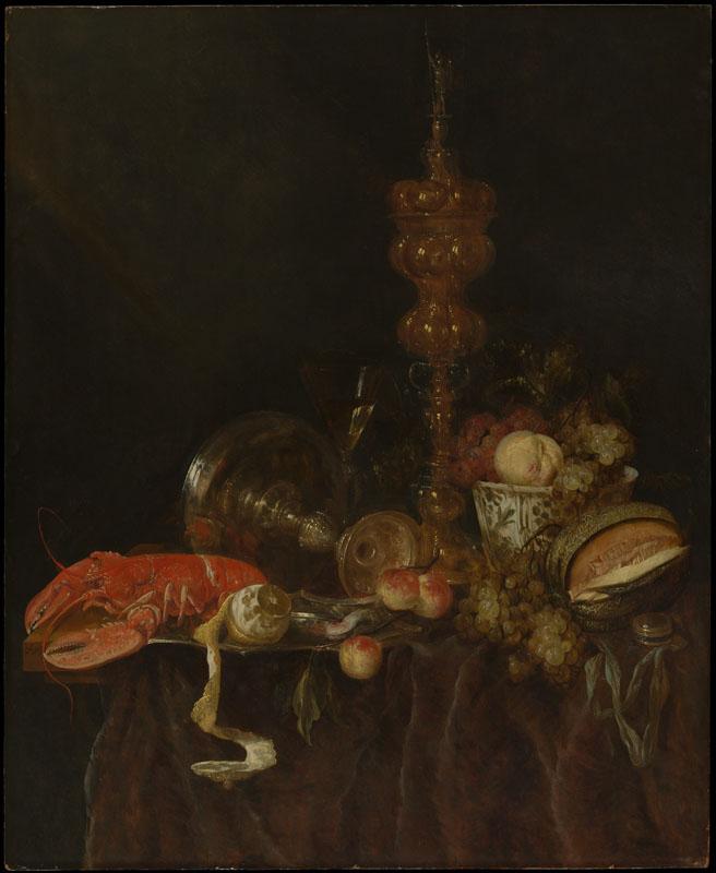 Abraham van Beyeren--Still Life with Lobster and Fruit