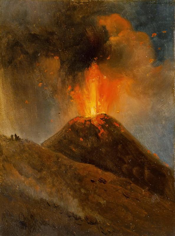 Achille Etna Michallon -- Eruption of Vesuvius, night