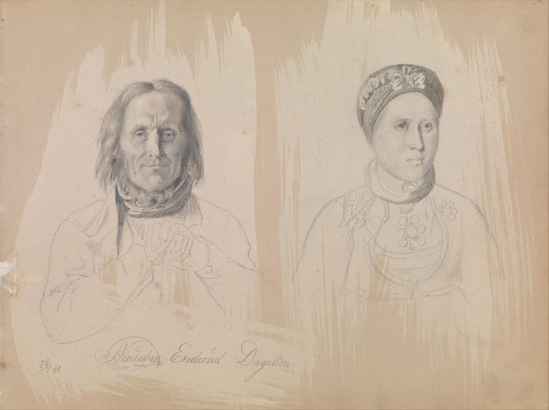 Adolph Tidemand - Pal Knutsen Enderud, Uvdal and Woman