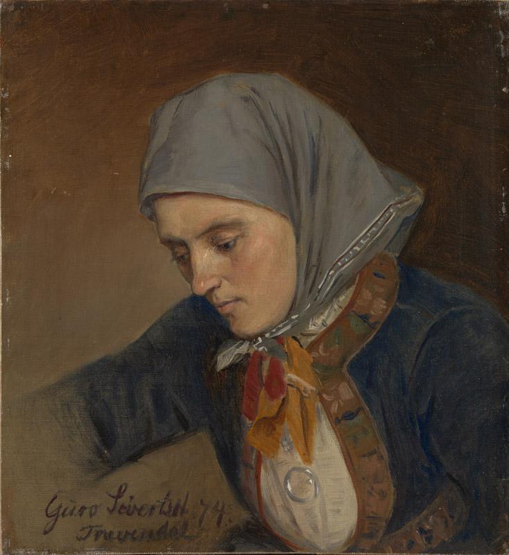 Adolph Tidemand - Portrait of Guro Sivertsdatter Travendal