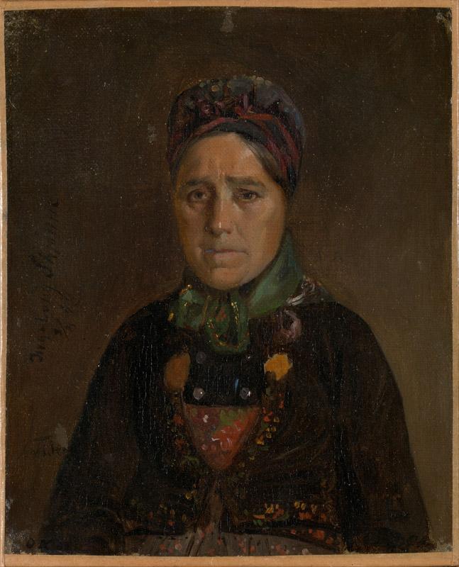 Adolph Tidemand - Portrait of Ingeborg Skjonne from Numedal