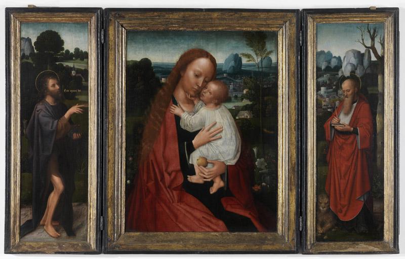 Adriaan Isenbrant - Madonna with John the Baptist and Saint Jerome
