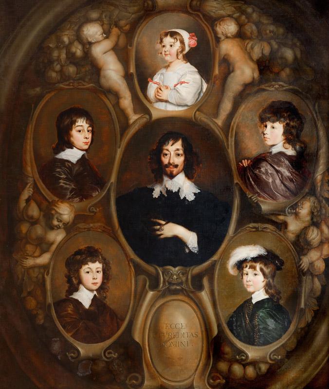Adriaen Hanneman - Portrait of Constantijn Huygens (1596-1687) and his Five Children