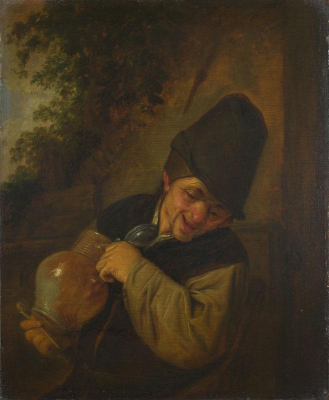 Adriaen van Ostade - A Peasant holding a Jug and a Pipe
