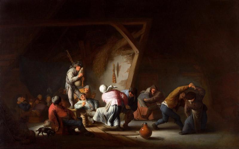 Adriaen van Ostade - Peasant Dance in a Barn, 1635