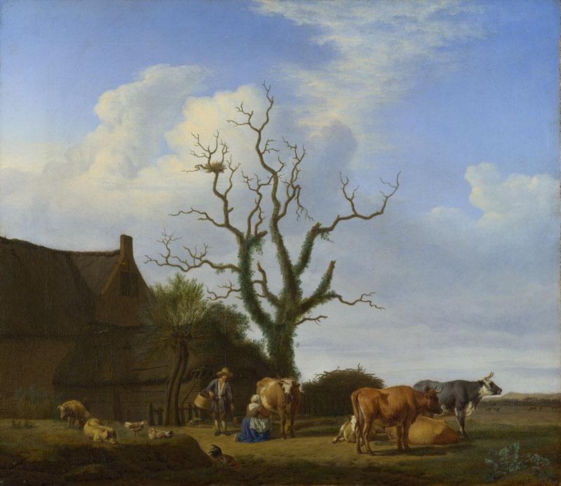 Adriaen van de Velde - A Farm with a Dead Tree