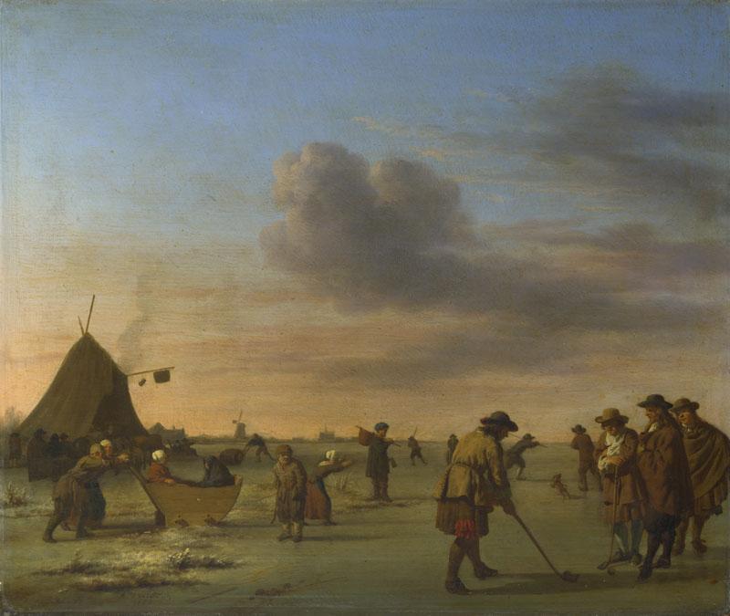 Adriaen van de Velde - Golfers on the Ice near Haarlem