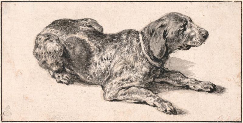 Aelbert Cuyp (1620-1691)-Reclining Dog, c