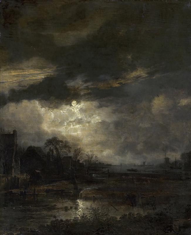 Aert van der Neer - Landscape at Sunset