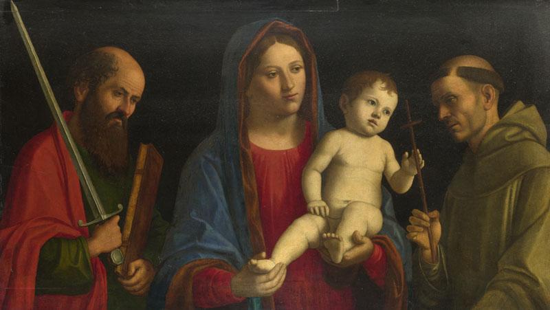 After Giovanni Battista Cima da Conegliano - The Virgin and Child with Saint Paul and Saint Franc