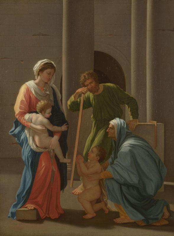 After Nicolas Poussin - The Holy Family with Saints Elizabeth and John