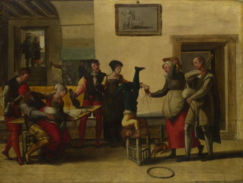 After The Brunswick Monogrammist - Itinerant Entertainers in a Brothel
