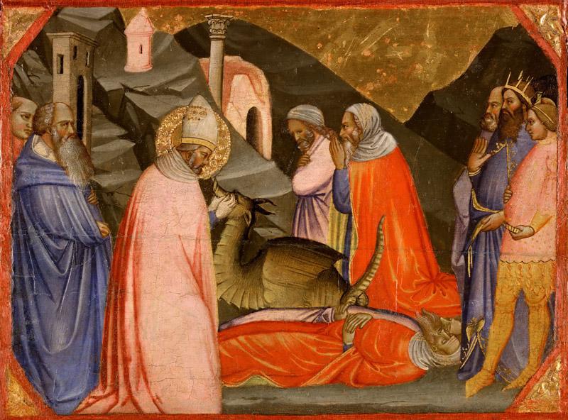 Agnolo Gaddi (Agnolo di Taddeo Gaddi), Italian (active Florence), first documented 1369, died 1396-Saint Sylvester and the Dragon