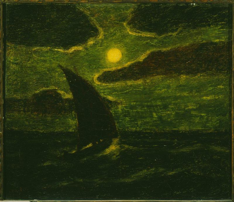 Albert Pinkham Ryder (1847-1917)-Sailing by Moonlight