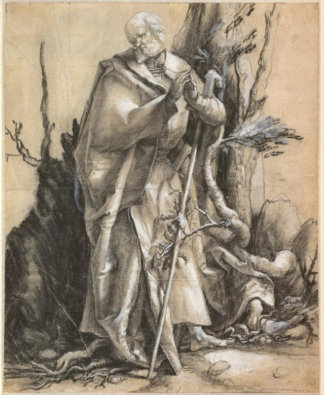Albrecht Durer (1471-1528)-Bearded Saint in a Forest, c