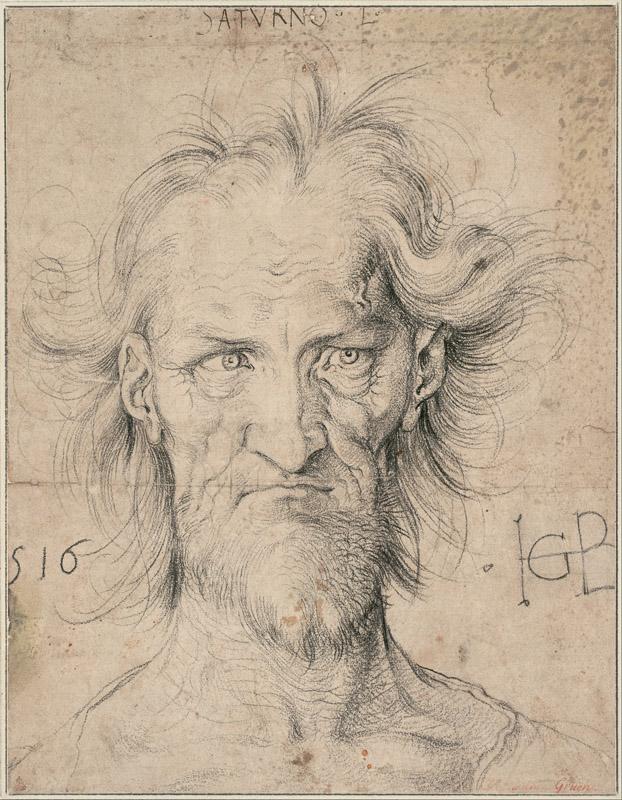 Albrecht Durer (1471-1528)-Head of a Bearded Old Man (Saturn),
