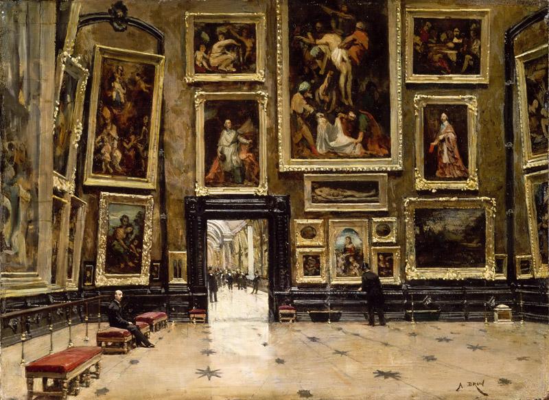 Alexandre Brun -- View of the Salon Carre at the Louvre