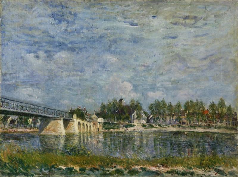 Alfred Sisley, French, 1839-1899 -- The Bridge at Saint-Mammes