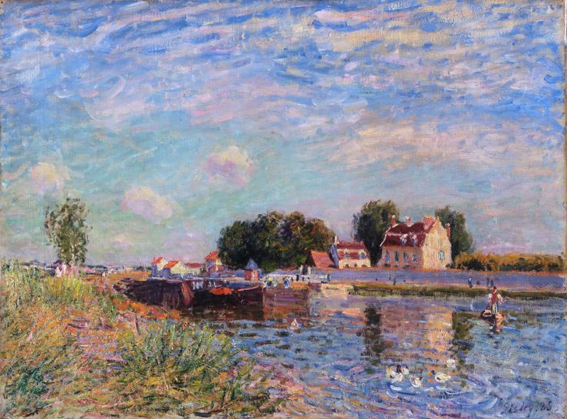 Alfred Sisley, French, 1839-1899 -- The Canal at Saint-Mammes