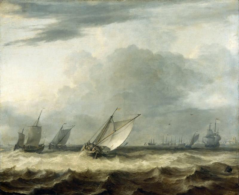 Allart van Everdingen -- Sailing Vessels in Stormy Weather
