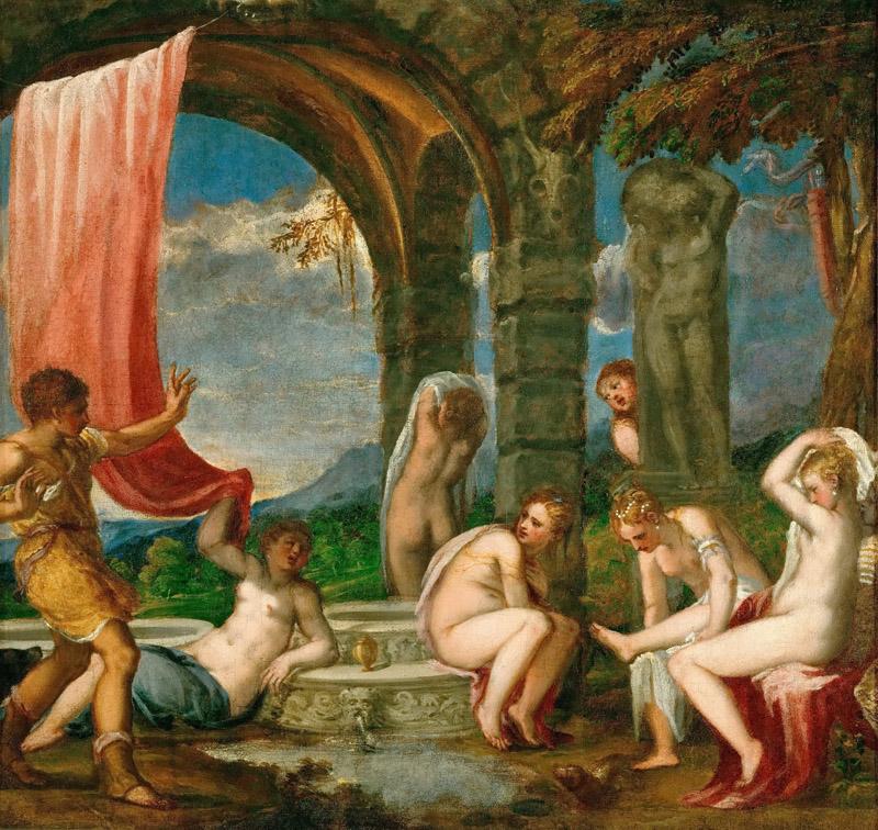 Andrea Schiavone (c. 1500-1563) -- Diana and Actaeon