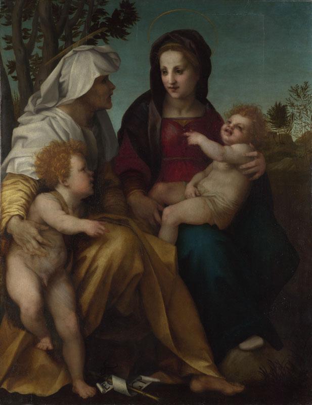 Andrea del Sarto - The Madonna and Child, Saint Elizabeth and the Baptist