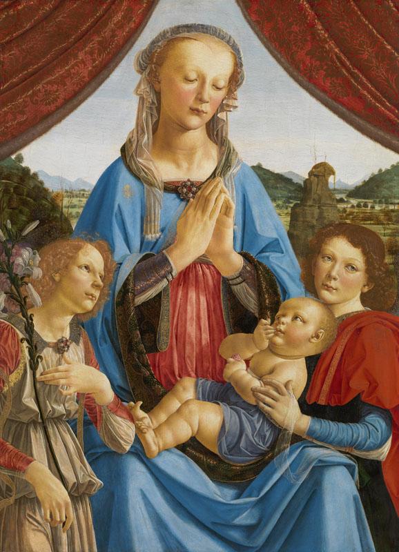 Andrea del Verrocchio and assistant (Lorenzo di Credi) - The Virgin and Child with Two Angels