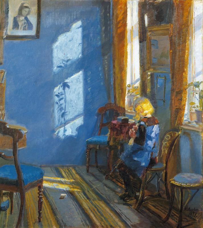 Anna Ancher- Sunlight in the blue room