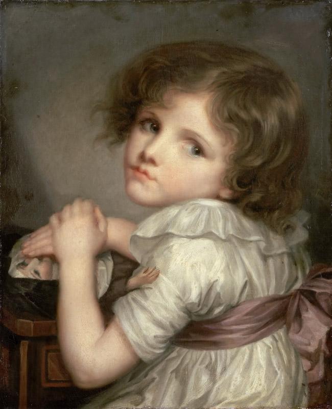 Anna Genevieve Greuze formerly attributed to Jean-Baptiste Greuze -- Child with a Doll