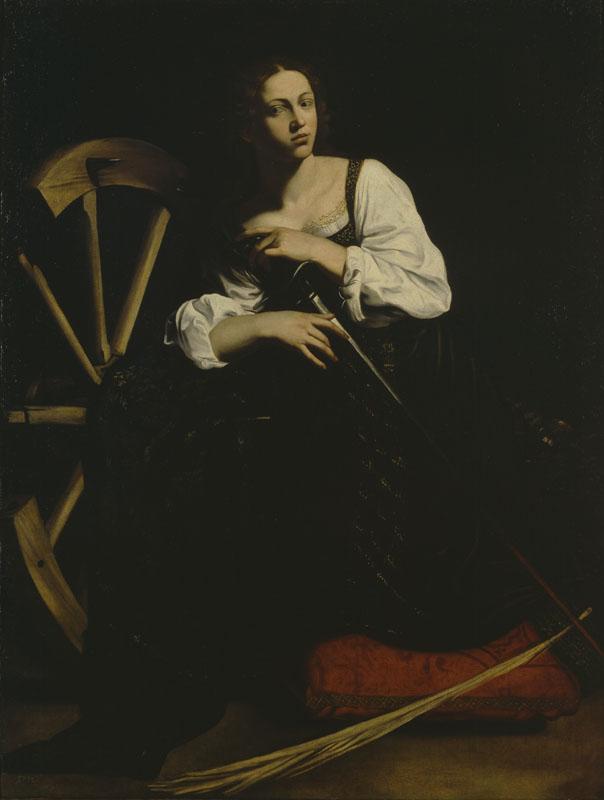 Anonimo (Copia Caravaggio)-Santa Catalina-166 cm x 128 cm