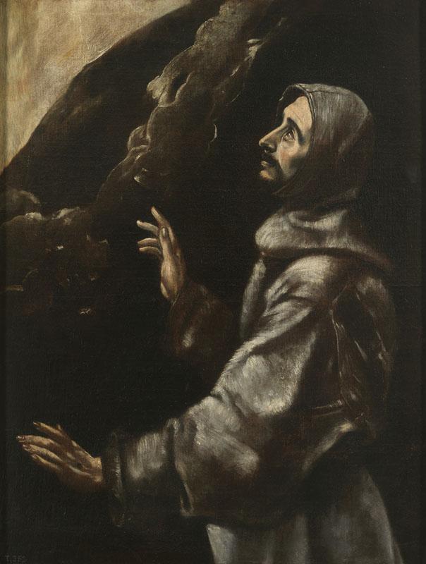 Anonimo (Copia de El Greco)-San Francisco en extasis-110,5 cm x 84 cm