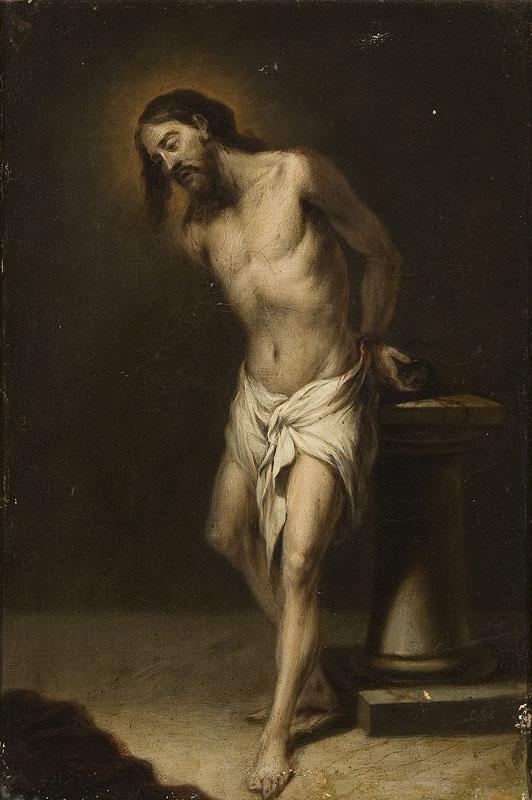 Anonimo (Discipulo de Cano, Alonso)-Cristo atado a la Columna-42 cm x 29 cm
