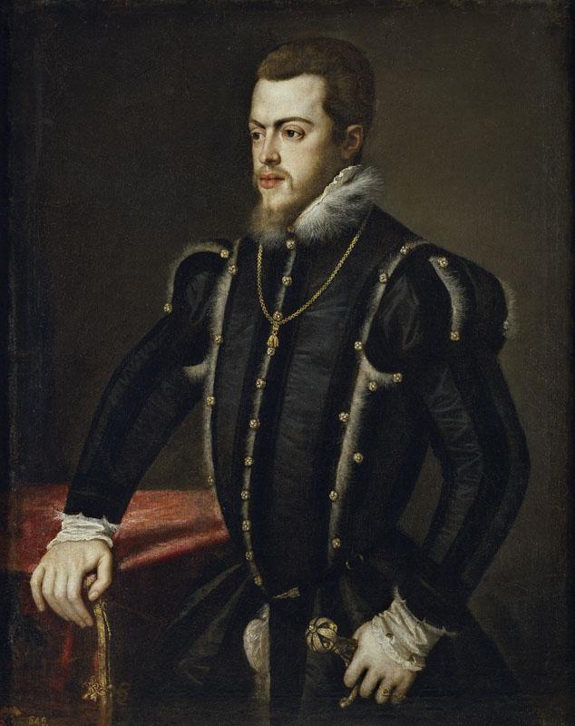 Anonimo (Taller de Tiziano, Vecellio di Gregorio)-Felipe II-103 cm x 82 cm