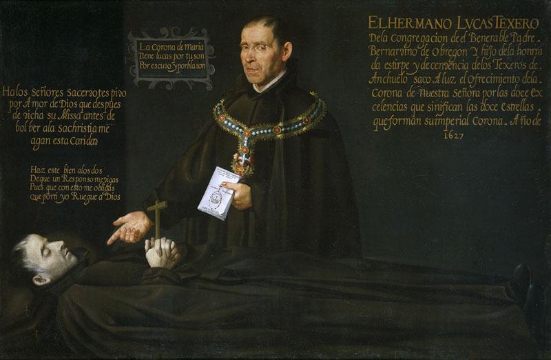 Anonimo-El hermano Lucas Texero ante el cadaver del Venerable Bernardino de Obregon-108 cm x 163 cm