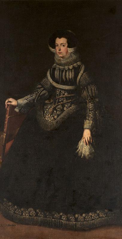 Anonimo-Isabel de Francia, primera esposa de Felipe IV-210 cm x 108 cm