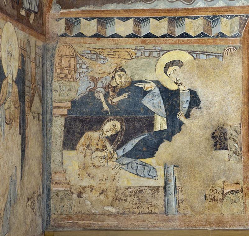 Anonimo-La Magdalena. Pintura mural de la ermita de la Vera Cruz de Maderuelo-200 cm x 263 cm