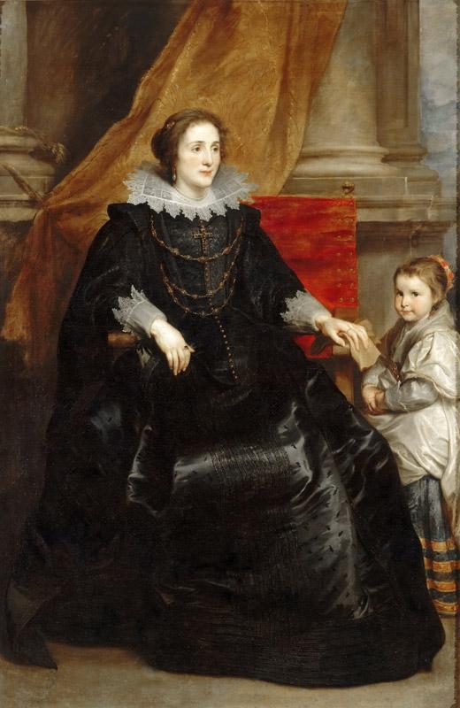 Anthony van Dyck -- Portrait of a lady of quality and her son