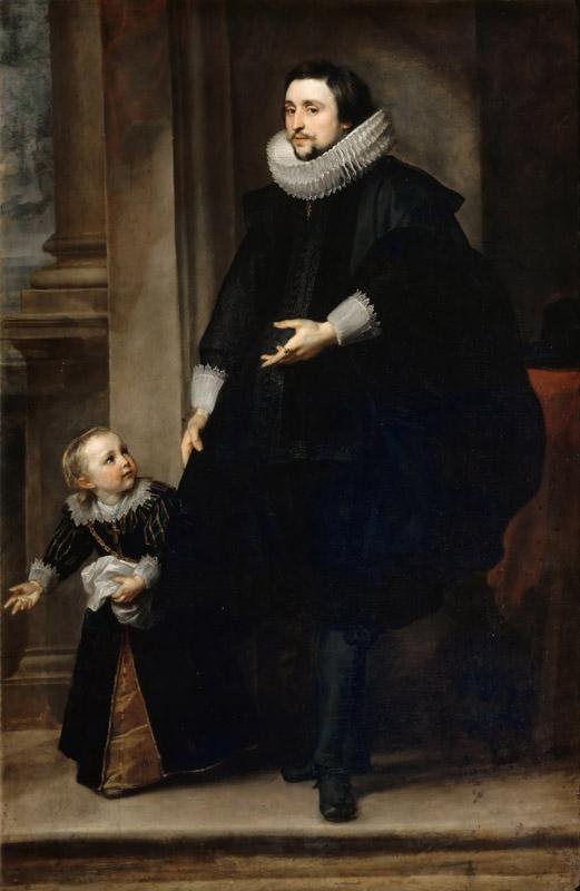 Anthony van Dyck -- Portrait of a man of quality and his son