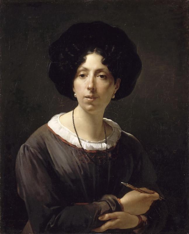 Antoine Cecile Hortense Haudebourt-Lescot, Self-Portrait, 1825 -- Oil on canvas