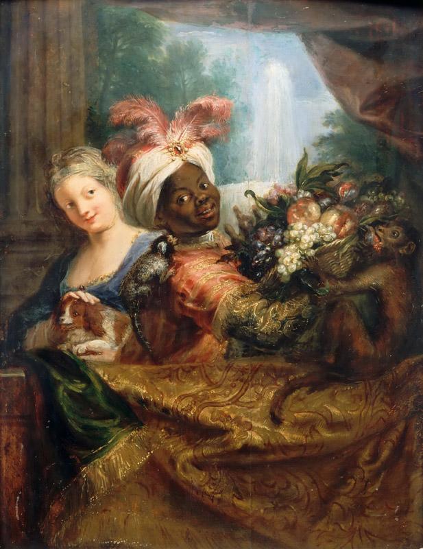 Antoine Coypel -- Young black woman holding a basket