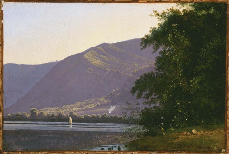 Antoine-Felix Boisselier (1790 - 1857) (French)-View of Lake Nemi