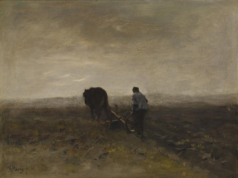 Anton Mauve - Early Morning Plowing, c.1875