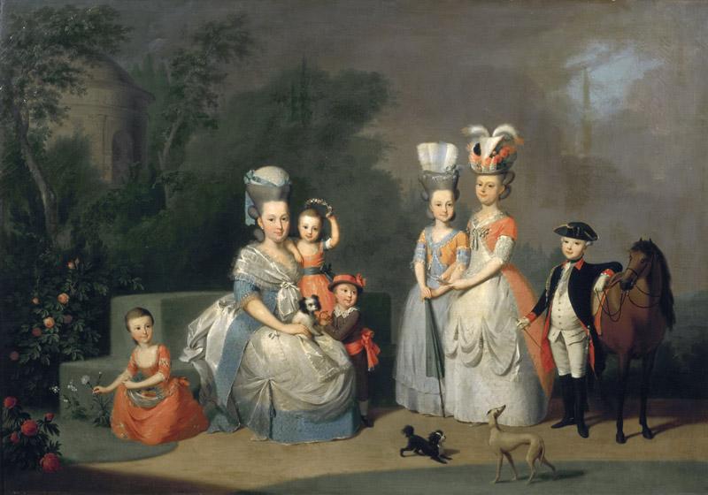 Anton Wilhelm Tischbein - Portrait of Carolina Wilhelmina of Orange and her Children