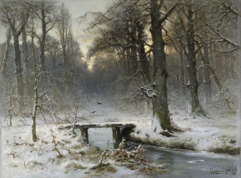 Apol, Louis -- Een januari-avond in het Haagse bos, 1875