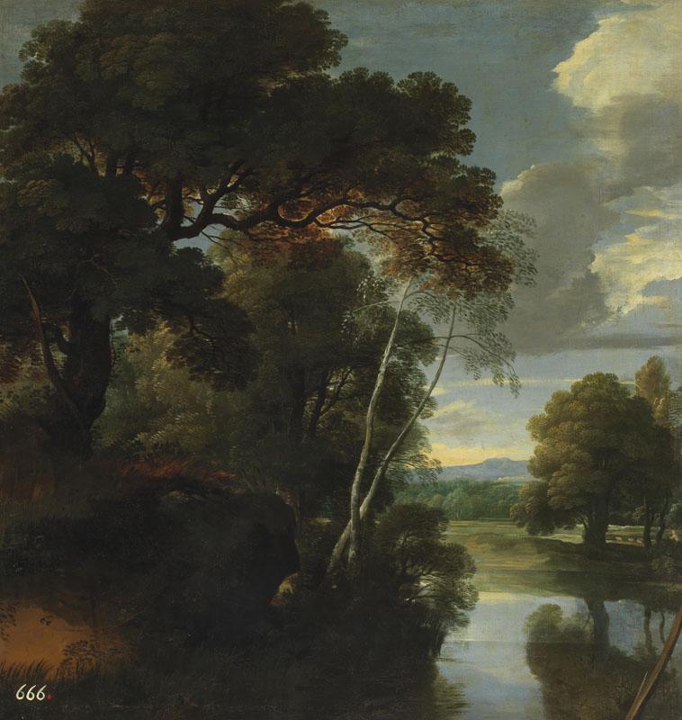 Arthois, Jacques d-Paisaje con un rio-127 cm x 121,5 cm