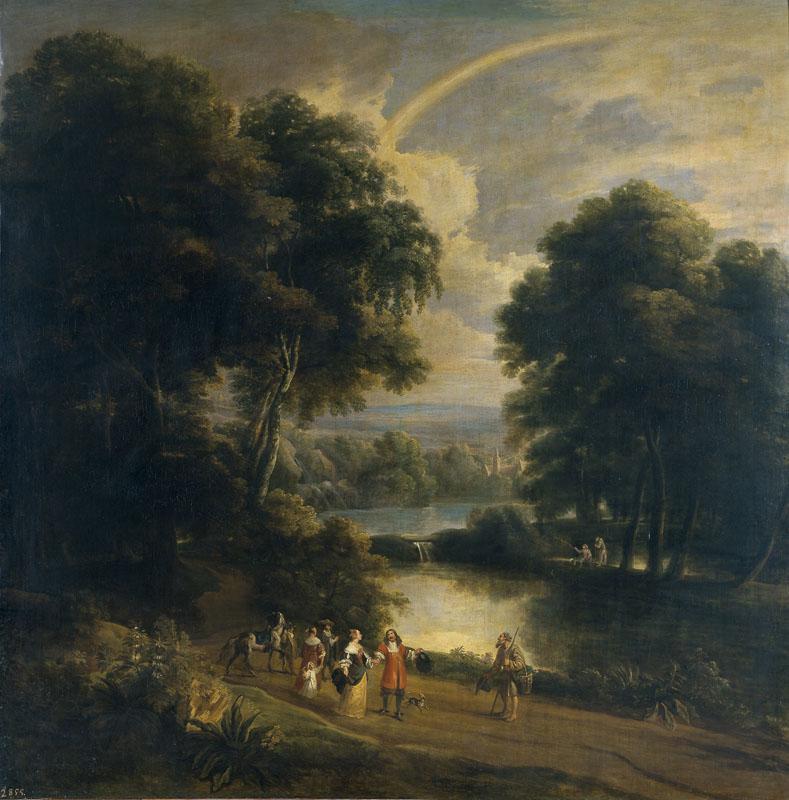 Arthois, Jacques d-Paseo a la orilla de un rio-245 cm x 242 cm