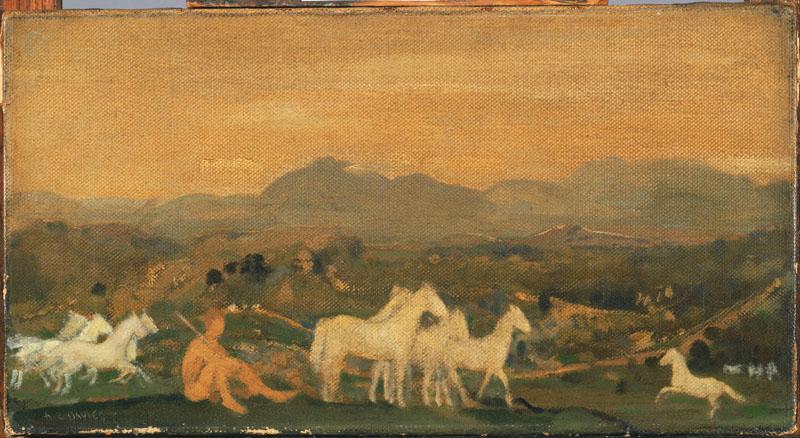 Arthur Bowen Davies (1862-1928)-Horses of Attica